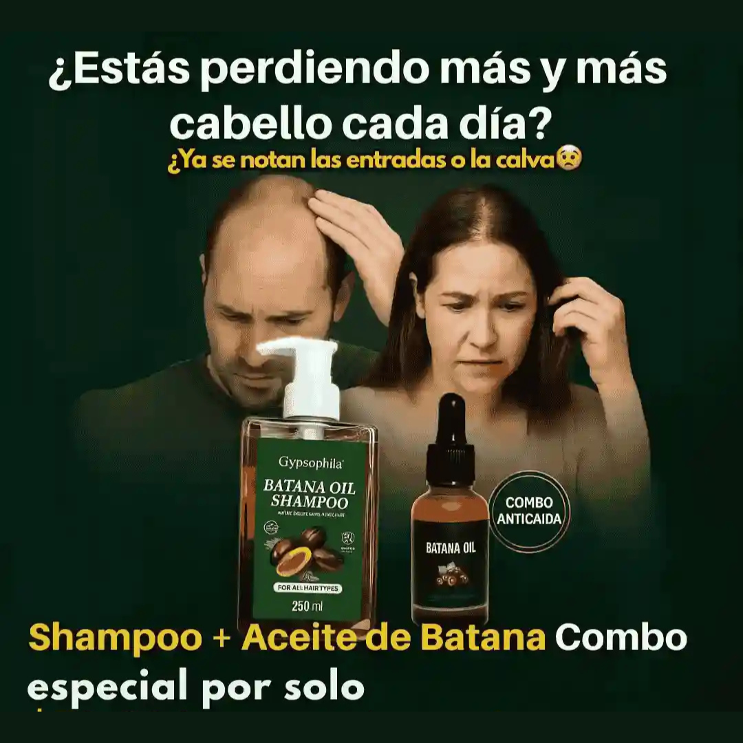 KIT 2X1 ,ACEITE DE BATANA + SHAMPO DE BATANA | Tratamiento Completo Restauracion Capilar ,100% puro romero y batana natural