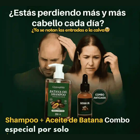 KIT 2X1 ,ACEITE DE BATANA + SHAMPO DE BATANA | Tratamiento Completo Restauracion Capilar ,100% puro romero y batana natural