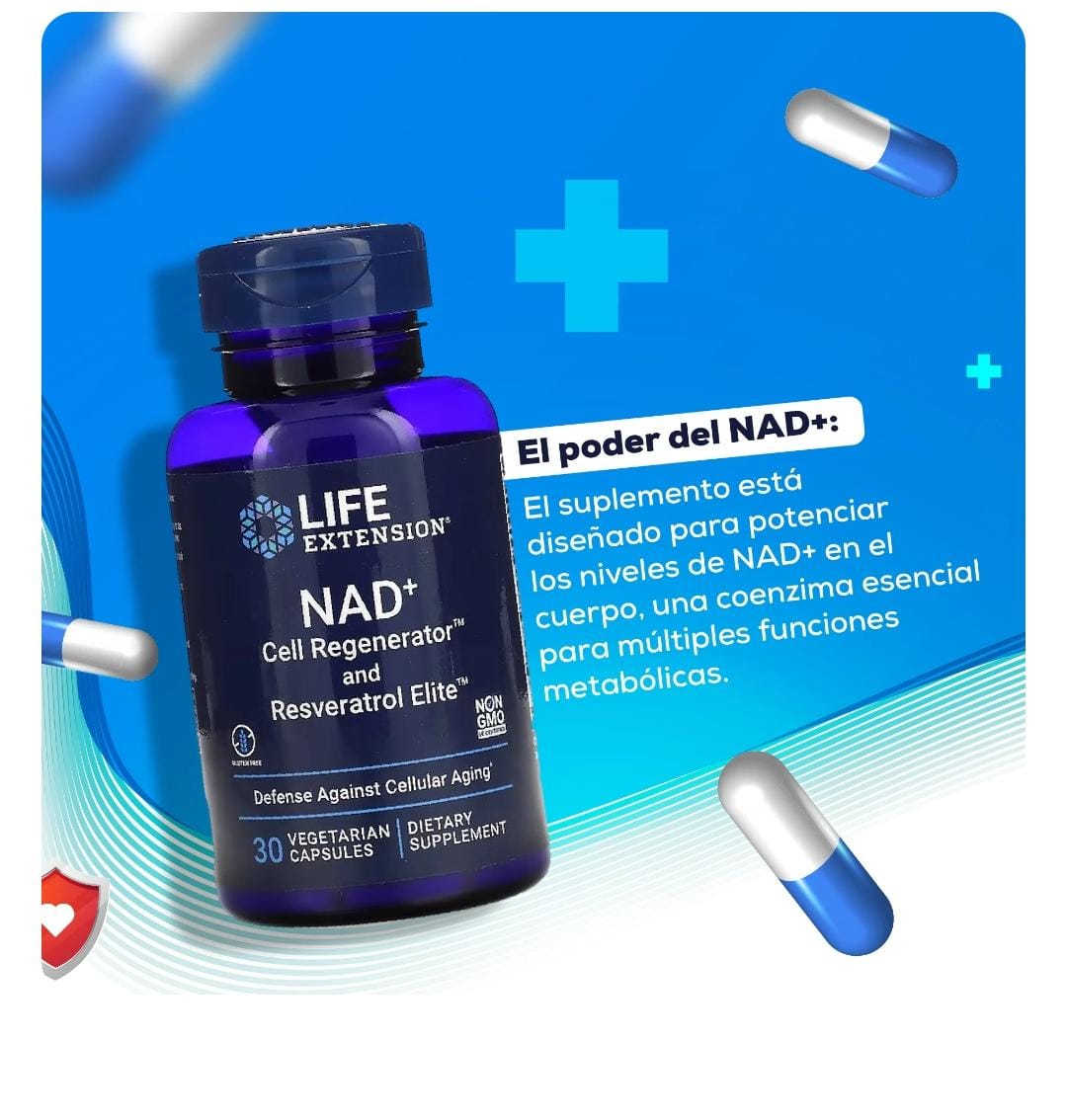 NAD+ y Resveratrol Suplemento optimizado